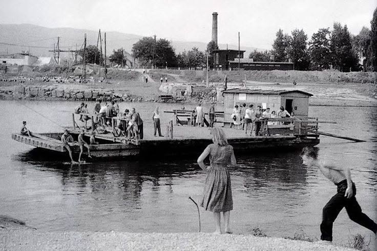 Trnjanska skela preko Save prema Bundeku 1956. godine